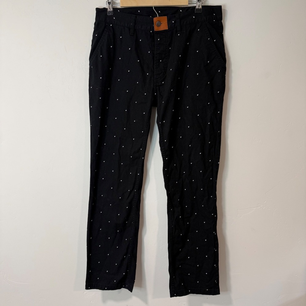 The Hundreds Mens Chino Pants 34 Black Excellent Adam Bomb Logo Golf